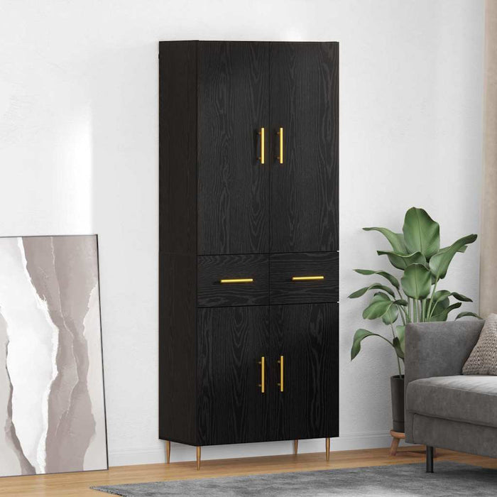 Bufet Pe perete Stejar Negru 69,5 x 34 x 180 cm Lemn compozit - WALTI WALTI