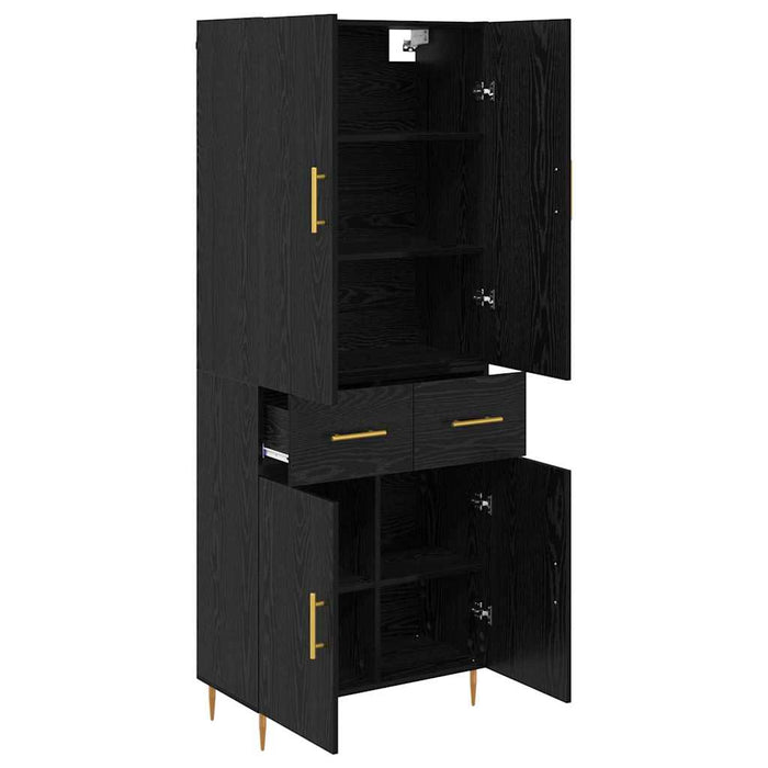 Bufet Pe perete Stejar Negru 69,5 x 34 x 180 cm Lemn compozit - WALTI WALTI