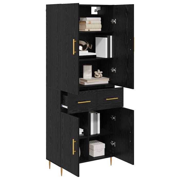 Bufet Pe perete Stejar Negru 69,5 x 34 x 180 cm Lemn compozit - WALTI WALTI