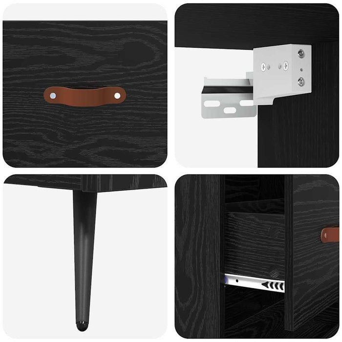 Bufet 2 pcs Stejar negru 69,5 x 34 x 180 cm Lemn compozit - WALTI WALTI