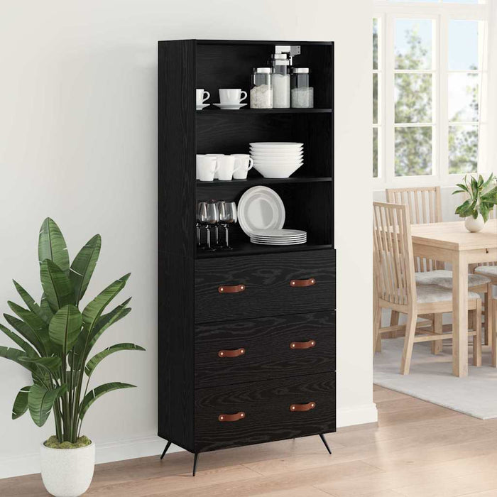 Bufet 2 pcs Stejar negru 69,5 x 34 x 180 cm Lemn compozit - WALTI WALTI