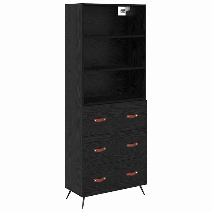 Bufet 2 pcs Stejar negru 69,5 x 34 x 180 cm Lemn compozit - WALTI WALTI