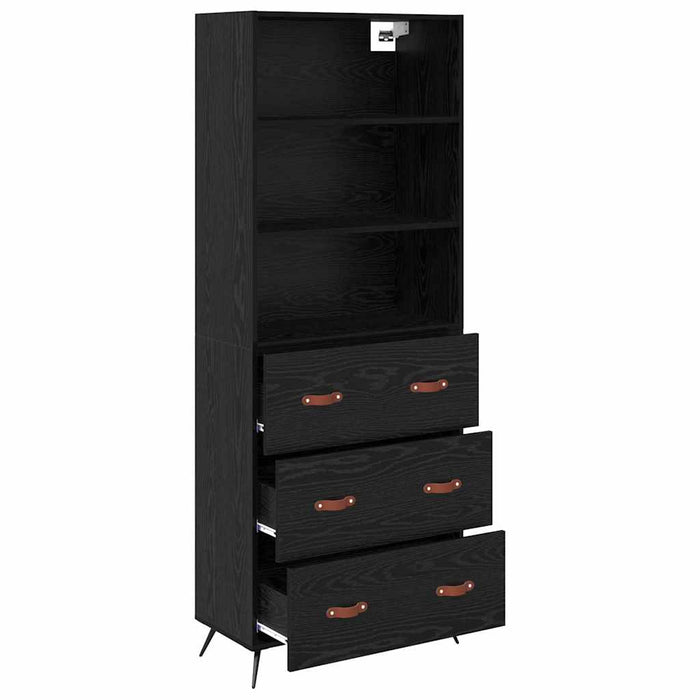 Bufet 2 pcs Stejar negru 69,5 x 34 x 180 cm Lemn compozit - WALTI WALTI