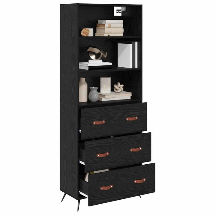 Bufet 2 pcs Stejar negru 69,5 x 34 x 180 cm Lemn compozit - WALTI WALTI