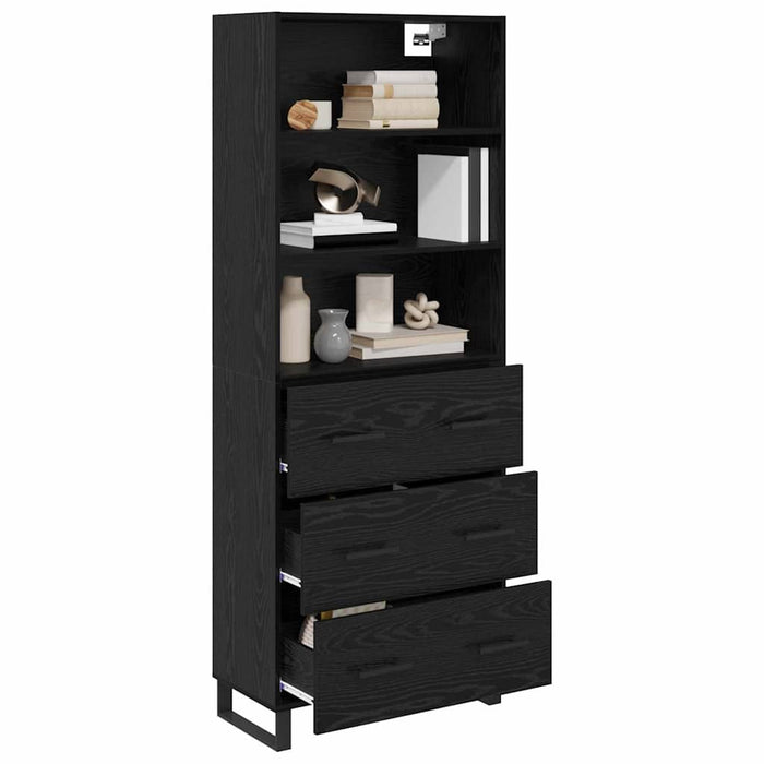 Bufet cu sertar 2 pcs Stejar Negru Lemn compozit - WALTI WALTI