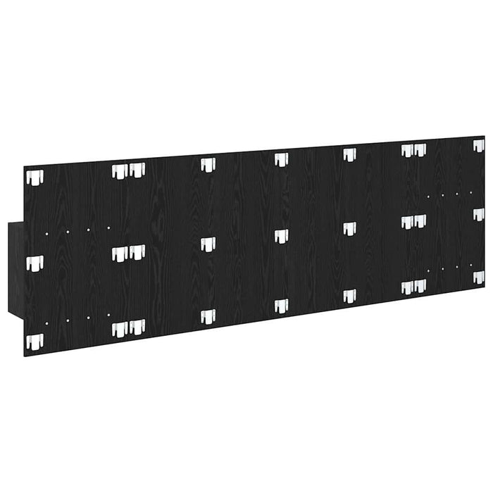 Cap de pat cu noptiere cu raft 3 pcs Stejar Negru Lemn compozit - WALTI WALTI