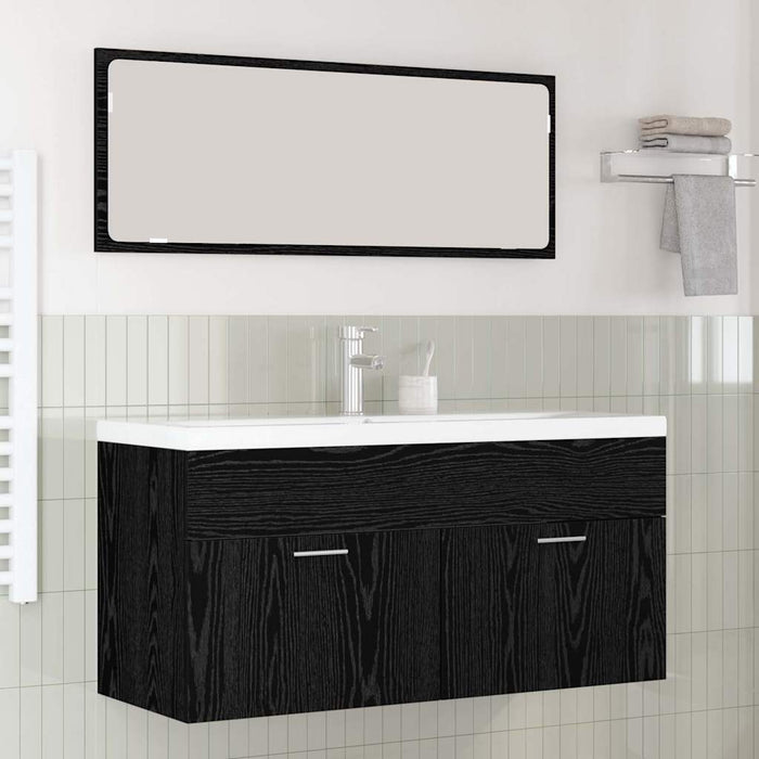 Dulap de Baie Stejar Negru 100 x 38,5 x 46 cm Lemn compozit - WALTI WALTI