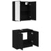 Set dulap baie cu raft cu ușă 2 pcs Stejar Negru Lemn compozit - WALTI WALTI