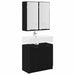 Set dulap baie cu raft cu ușă 2 pcs Stejar Negru Lemn compozit - WALTI WALTI