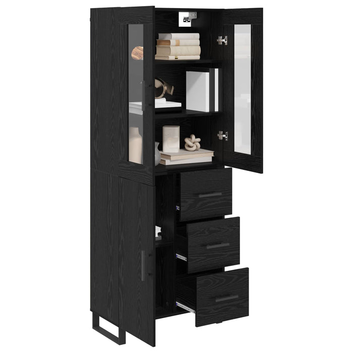 Bufet Pe perete Stejar Negru 69,5 x 34 x 180 cm Lemn compozit - WALTI WALTI