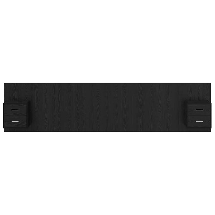 Tăblie cu Noptieră cu sertar 3 pcs Stejar Negru Lemn compozit - WALTI WALTI