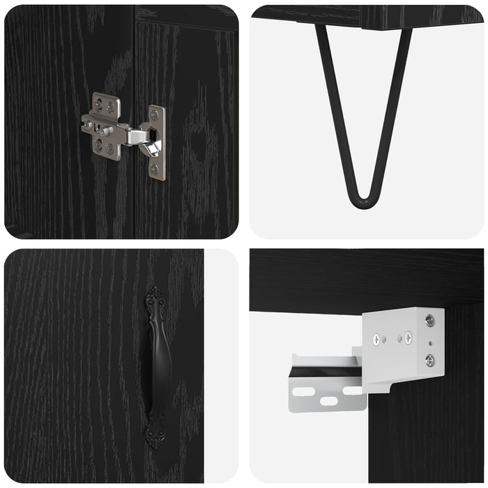 Bufet Stejar Negru 69,5 x 34 x 180 cm Lemn compozit - WALTI WALTI