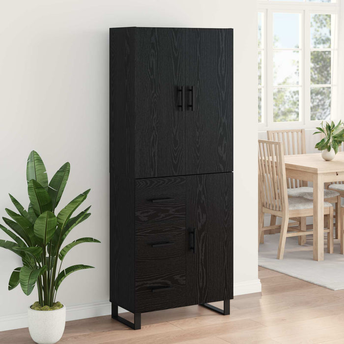 Bufet cu sertar 2 pcs Stejar Negru Lemn Stratificat și Sticlă - WALTI WALTI