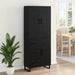 Bufet cu sertar 2 pcs Stejar Negru Lemn Stratificat și Sticlă - WALTI WALTI