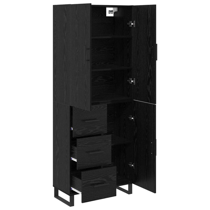 Bufet cu sertar 2 pcs Stejar Negru Lemn Stratificat și Sticlă - WALTI WALTI