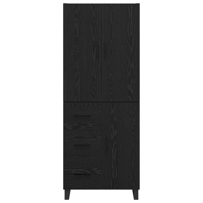Bufet cu sertar 2 pcs Stejar Negru Lemn Stratificat și Sticlă - WALTI WALTI