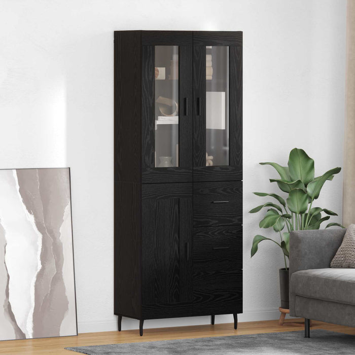 Bufet Pe perete Stejar Negru 69,5 x 34 x 180 cm Lemn compozit - WALTI WALTI
