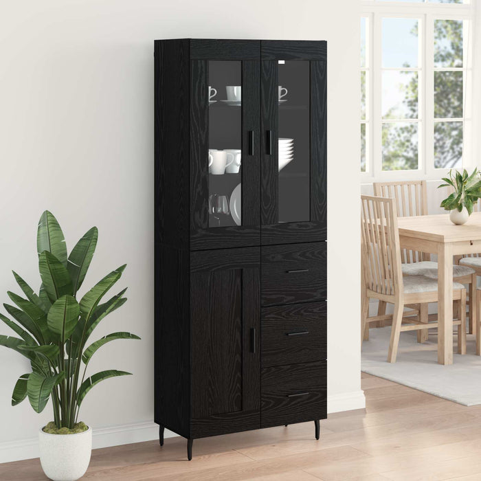Bufet Pe perete Stejar Negru 69,5 x 34 x 180 cm Lemn compozit - WALTI WALTI