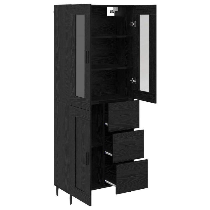 Bufet Pe perete Stejar Negru 69,5 x 34 x 180 cm Lemn compozit - WALTI WALTI