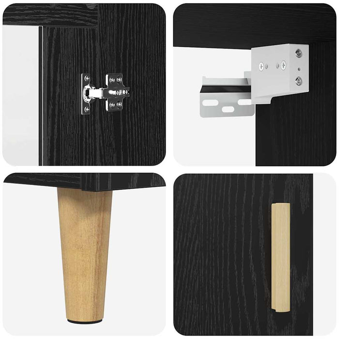 Bufet Pe perete 2 pcs Stejar Negru Lemn compozit - WALTI WALTI