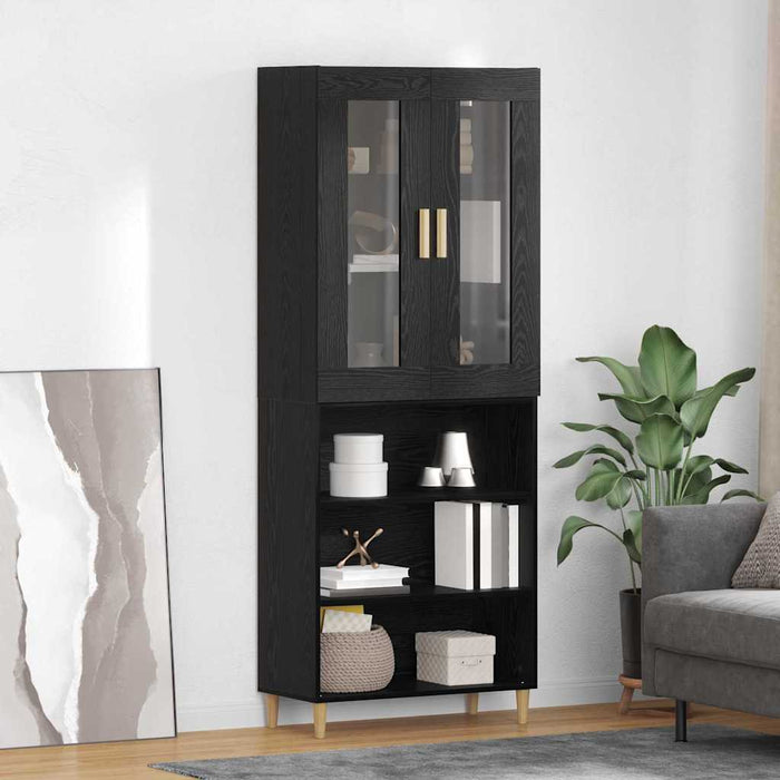 Bufet Pe perete 2 pcs Stejar Negru Lemn compozit - WALTI WALTI