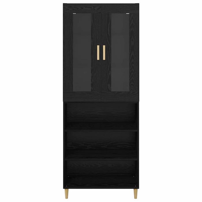 Bufet Pe perete 2 pcs Stejar Negru Lemn compozit - WALTI WALTI
