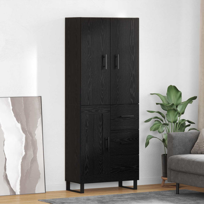 Bufet cu sertar 2 pcs Stejar Negru Lemn Stratificat și Sticlă - WALTI WALTI