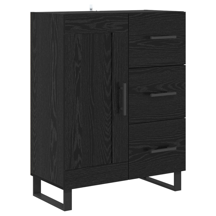 Bufet cu sertar 2 pcs Stejar Negru Lemn Stratificat și Sticlă - WALTI WALTI