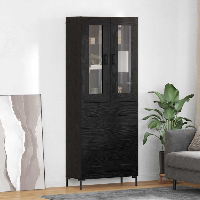 Bufet cu sertar 2 pcs Stejar Negru Lemn compozit - WALTI WALTI