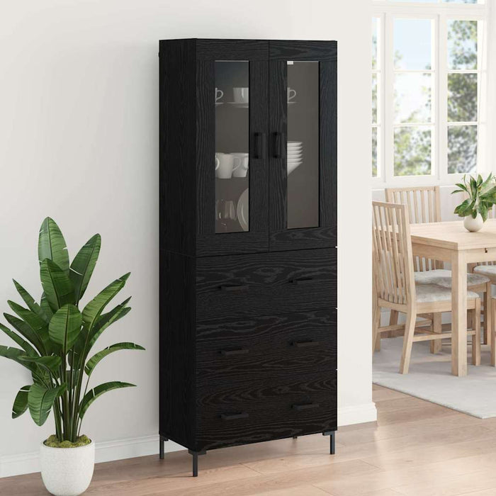 Bufet cu sertar 2 pcs Stejar Negru Lemn compozit - WALTI WALTI