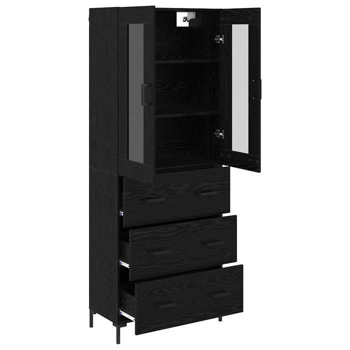 Bufet cu sertar 2 pcs Stejar Negru Lemn compozit - WALTI WALTI
