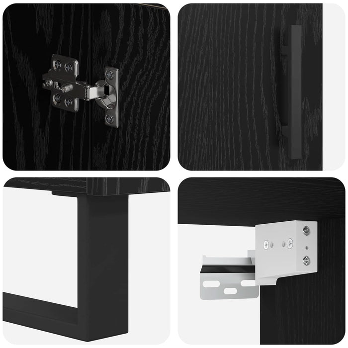 Bufet Stejar Negru 69,5 x 34 x 180 cm Lemn compozit - WALTI WALTI