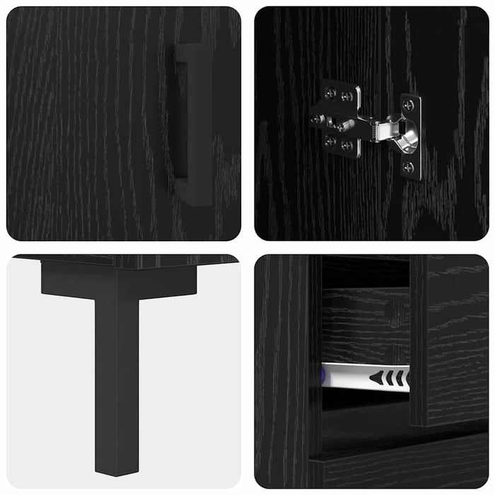 Bufet cu sertar Stejar Negru 69,5 x 34 x 180 cm Lemn compozit - WALTI WALTI