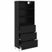 Bufet Pe perete cu sertar 2 pcs Stejar Negru Lemn compozit - WALTI WALTI