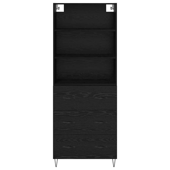 Bufet Pe perete cu sertar 2 pcs Stejar Negru Lemn compozit - WALTI WALTI