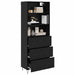 Bufet Pe perete cu sertar 2 pcs Stejar Negru Lemn compozit - WALTI WALTI