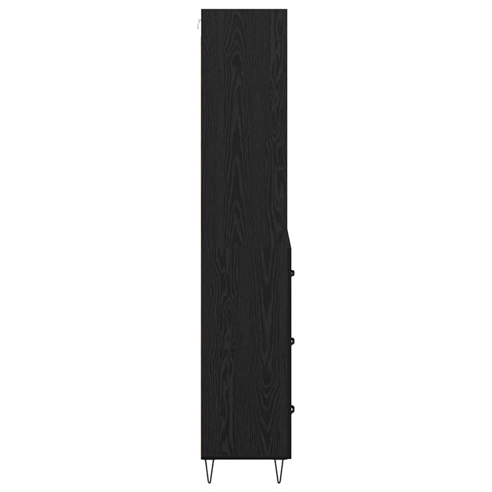 Bufet Pe perete cu sertar 2 pcs Stejar Negru Lemn compozit - WALTI WALTI