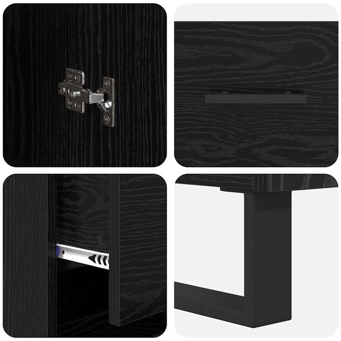 Bufet cu sertar Stejar Negru 34,5 x 34 x 180 cm Lemn compozit - WALTI WALTI