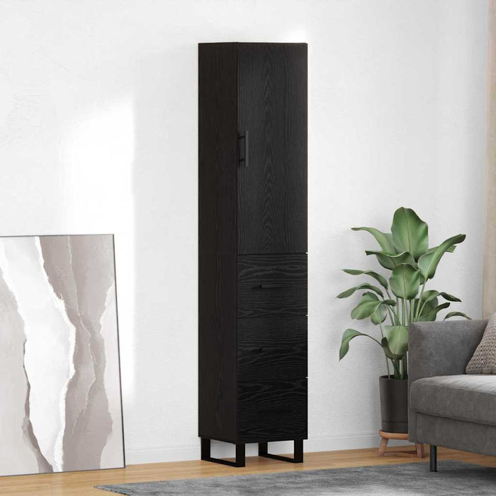 Bufet cu sertar Stejar Negru 34,5 x 34 x 180 cm Lemn compozit - WALTI WALTI