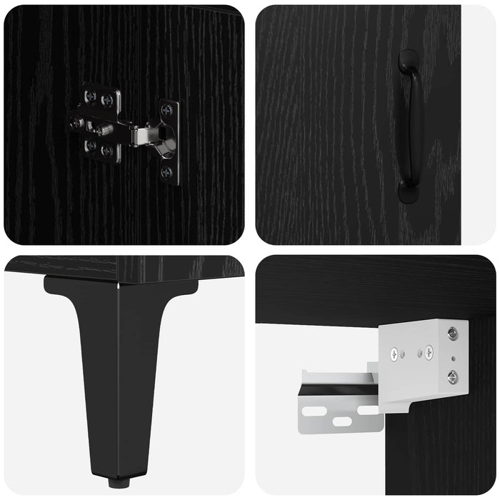 Bufet Pe perete Stejar Negru 69,5 x 34 x 180 cm Lemn compozit - WALTI WALTI