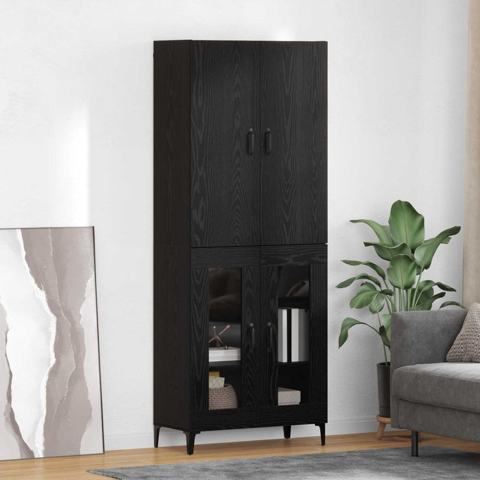 Bufet Pe perete Stejar Negru 69,5 x 34 x 180 cm Lemn compozit - WALTI WALTI