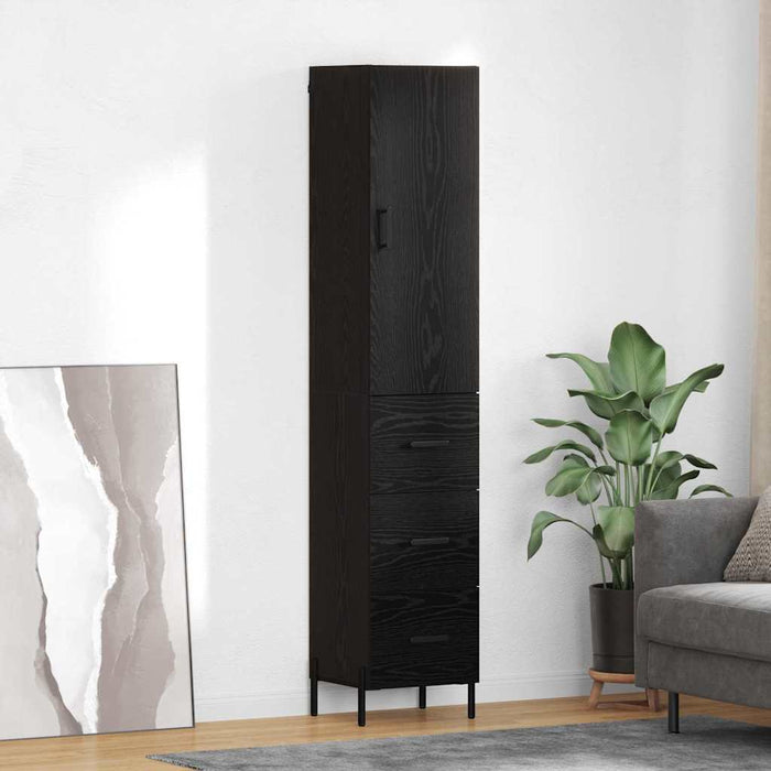 Bufet cu sertar Stejar Negru 34,5 x 34 x 180 cm Lemn compozit - WALTI WALTI