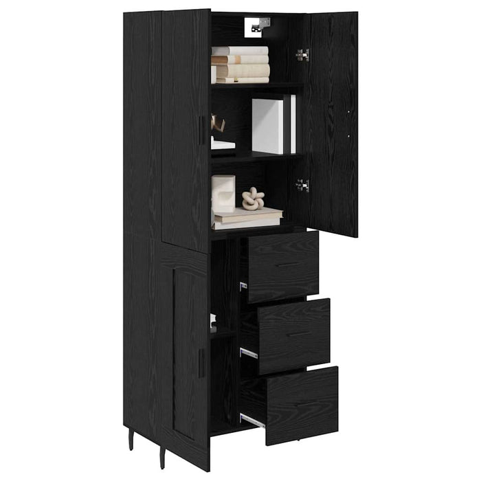 Bufet 2 pcs Stejar negru 69,5 x 34 x 180 cm Lemn compozit - WALTI WALTI