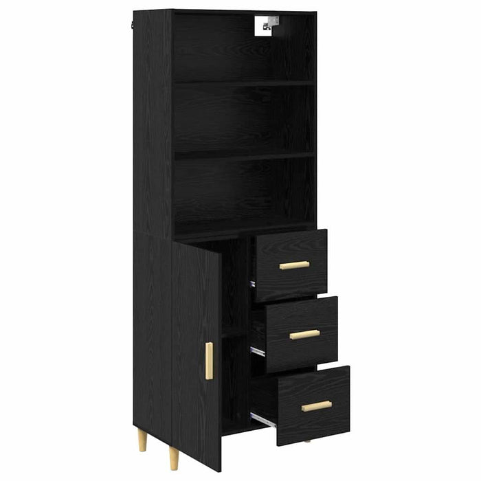 Bufet 2 pcs Stejar Negru 69,5 x 34 x 180 cm Lemn compozit - WALTI WALTI