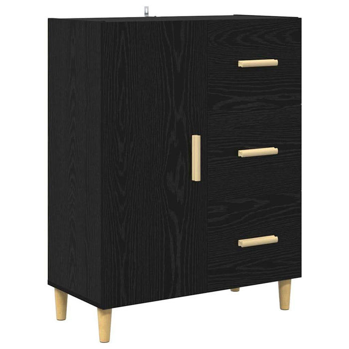 Bufet 2 pcs Stejar Negru 69,5 x 34 x 180 cm Lemn compozit - WALTI WALTI