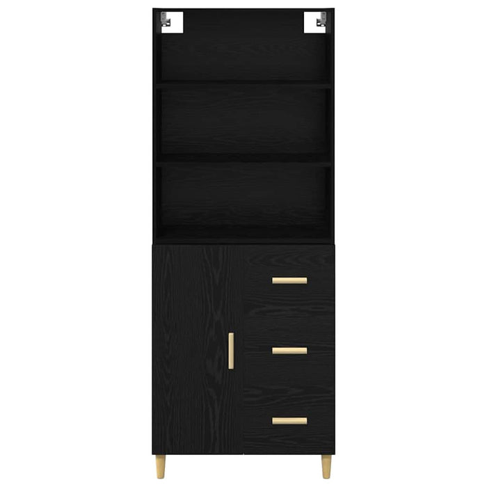 Bufet 2 pcs Stejar Negru 69,5 x 34 x 180 cm Lemn compozit - WALTI WALTI