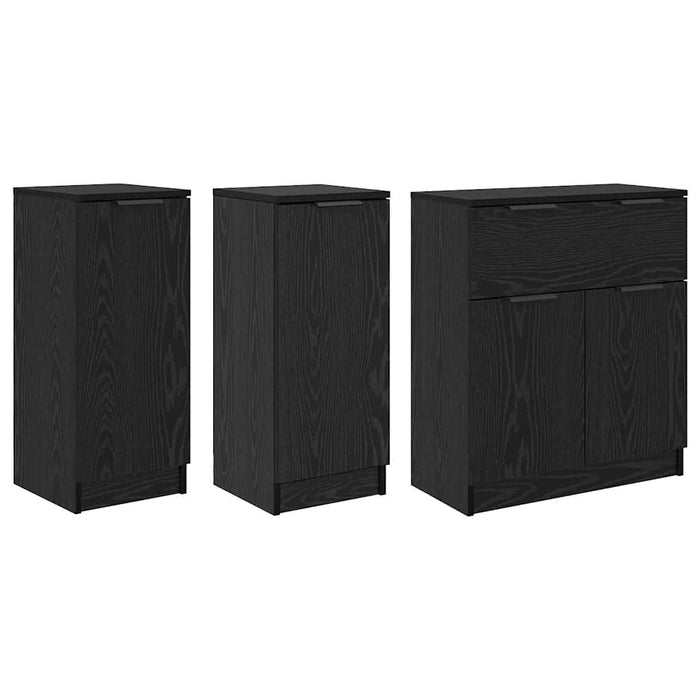 Bufet cu sertar 3 pcs Stejar negru Lemn compozit - WALTI WALTI