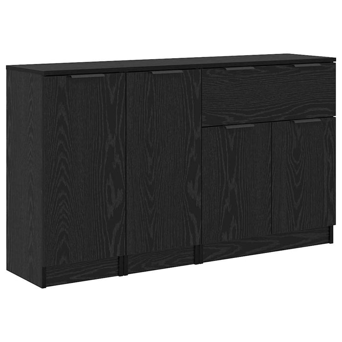 Bufet cu sertar 3 pcs Stejar negru Lemn compozit - WALTI WALTI