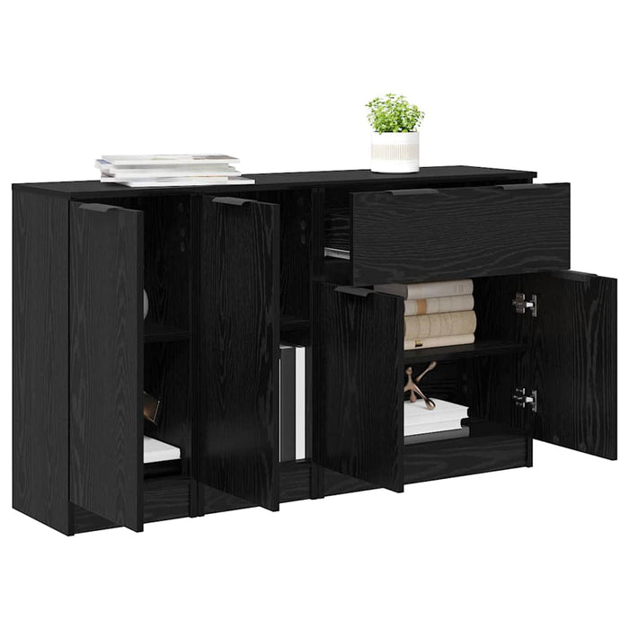 Bufet cu sertar 3 pcs Stejar negru Lemn compozit - WALTI WALTI