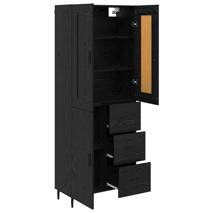 Bufet cu sertar 2 pcs Stejar Negru Lemn compozit - WALTI WALTI